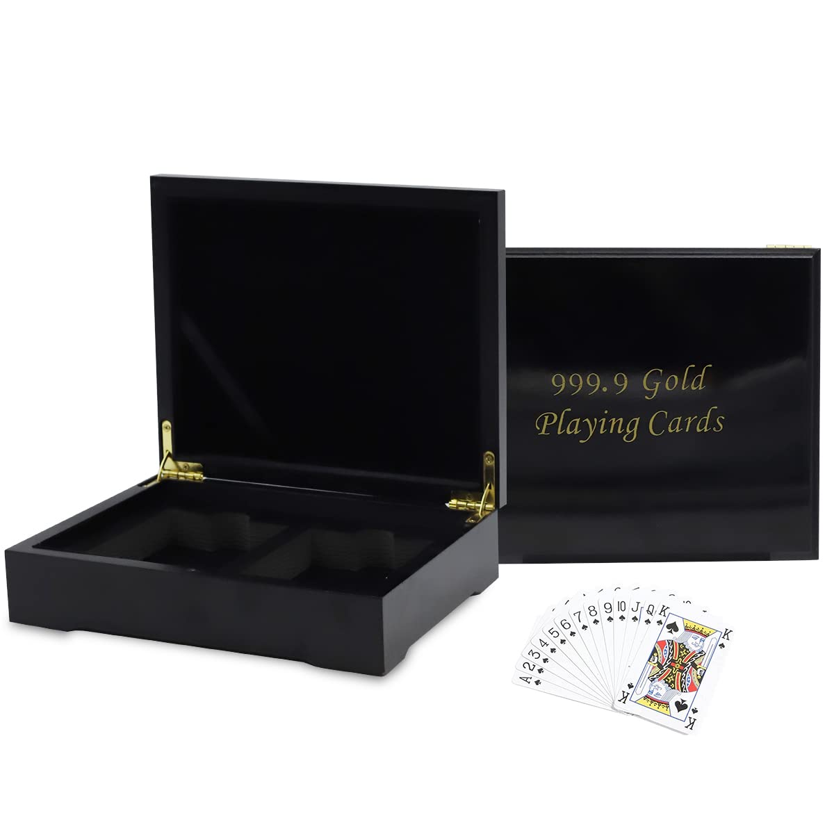 PATPAT Wooden Box Card Box Card Organizer Box Cards Deck for Poker Texas Game Palying Cards Poker Cards Storage Box, Black PATPAT Wooden Box Card Box Card Organizer Box Cards Deck for Poker Texas Game Palying Cards Poker Cards Storage Box, Black